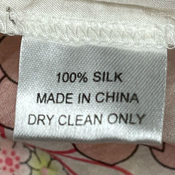Vintage Faux Wrap Floral Print V-Neck 100%Silk Peplum Hem Top Size Small - Picture 13 of 14